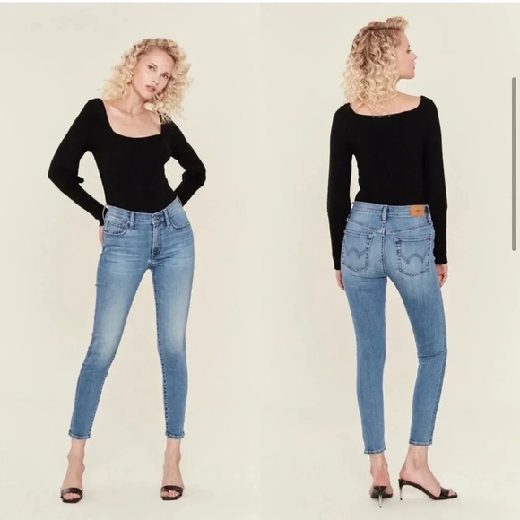 NWT Edwin Pixie 9” Mid Rise Skinny Jeans Color Nevermind Size 34 Anthropology - Picture 4 of 16